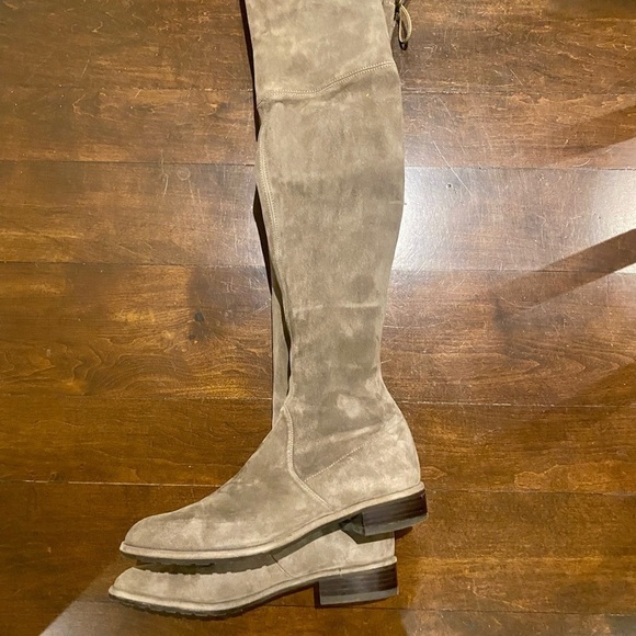 STUART Weizman taupe suede Lowland over the knee boots - Picture 2 of 16